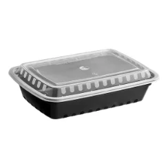 Rectangular Black & Clear 28 oz