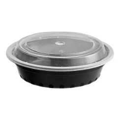 Round Black & Clear 24 oz