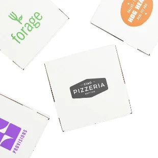 White 10x10 Pizza Box — Printed w/ Logo